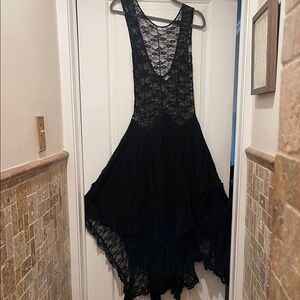 Free People Black Lace High Low Dress